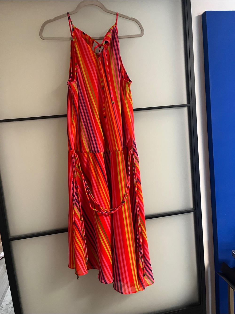 Nine West Multicolor Striped Asymmetrical Summer Dress - Picture 3 of 4